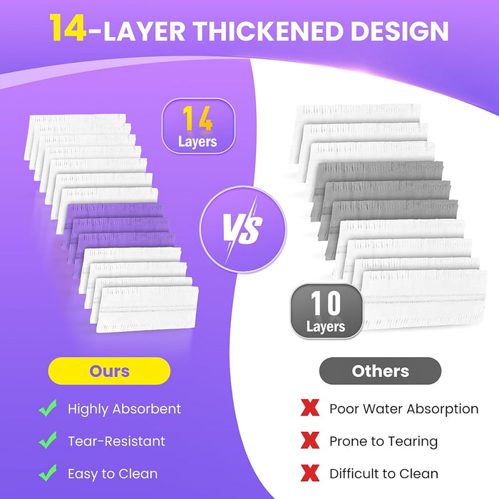 26 Pack Power Mop Pads Refills Compatible with Swiffer Power Mop, 14-Layer Thickened Multi-Surface Disposable Replacement Mop Pads, Suitable for All Kinds of Floor Cleaning