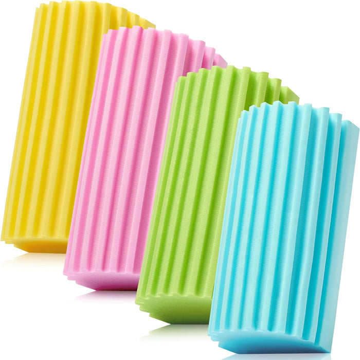 8 Pack Damp Dusting Sponge Duster, Grey Dust Cleaning Sponge, Reusable Household Cleaning Sponge Tool for Blinds, floorboards, Fan Blades, Vents, Glass, Railings, Mirrors