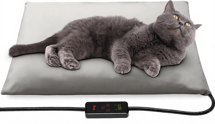 Toozey Medium Pet Heating Pad, 28x20 in, 6 Temp Settings, Timer, Waterproof, Chew-Resistant Cord, for Dogs and Cats