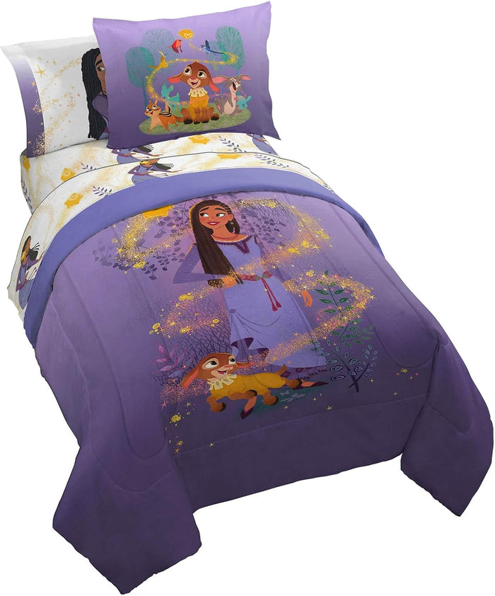 Jay Franco Disney Lilo & Stitch Paradise Dream 7 Piece Queen Bed Set - Includes Reversible Comforter & Sheet Set Bedding - Super Soft Fade Resistant Microfiber (Official Disney Product)
