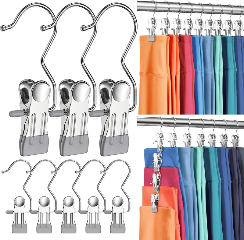 30 Pack Pants Hangers with Clip,Legging Organizer for Closet Hanging, Space Saving Yoga Pants Hangers Clip Hangers Closet Organization,Closet Organizers and Storage for Jeans,Shorts,Skirts,Hats