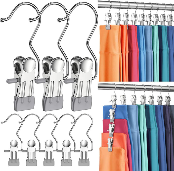 30 Pack Pants Hangers with Clip,Legging Organizer for Closet Hanging, Space Saving Yoga Pants Hangers Clip Hangers Closet Organization,Closet Organizers and Storage for Jeans,Shorts,Skirts,Hats