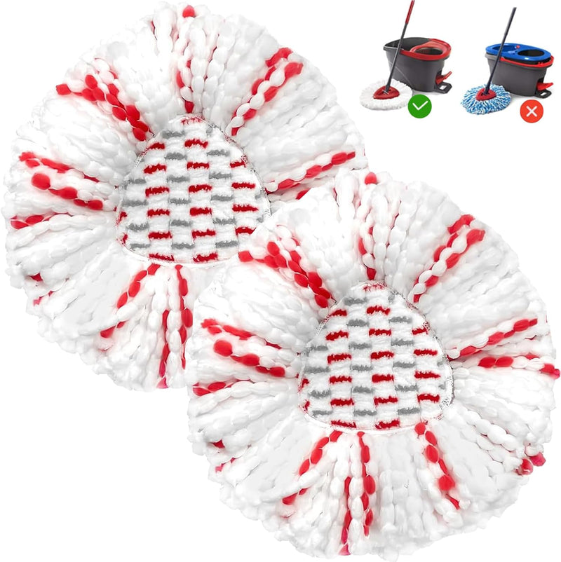 Spin Mop Replacement Head 4 Pack Mop Refill Compatible with Ocedar Triangle Swivel Mops Microfiber Swivel Mop Refill,Deep Clean,Machine Washable and Easy to Replace