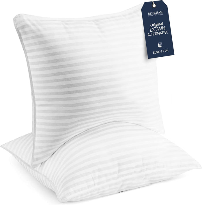 Beckham Hotel Collection Bed Pillows Standard/Queen Size Set of 2 - Original Down Alternative Pillow for Sleeping - Bedding for Back, Stomach or Side Sleepers