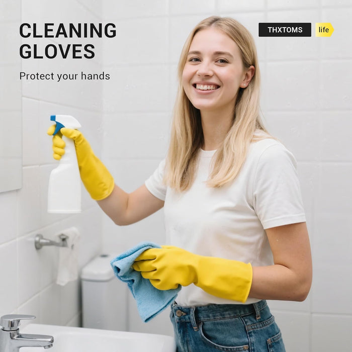 3/6/10 Pairs Rubber Cleaning Gloves,Reusable Dishwashing Household Dish Gloves for Kitchen,Cleaning,Gardening