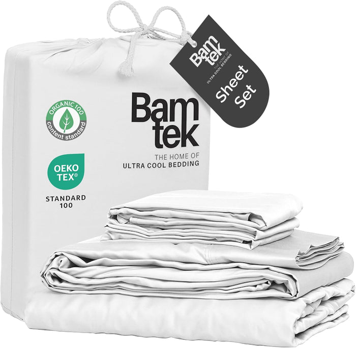 100% Viscose from Bamboo Sheets Queen Size, Super Soft Bedding Set, 4PC Cooling Sheets for Hot Sleepers, Vegan Silk Moisture Wicking, Organically Grown Bedsheet, Sage - 60" x 80"