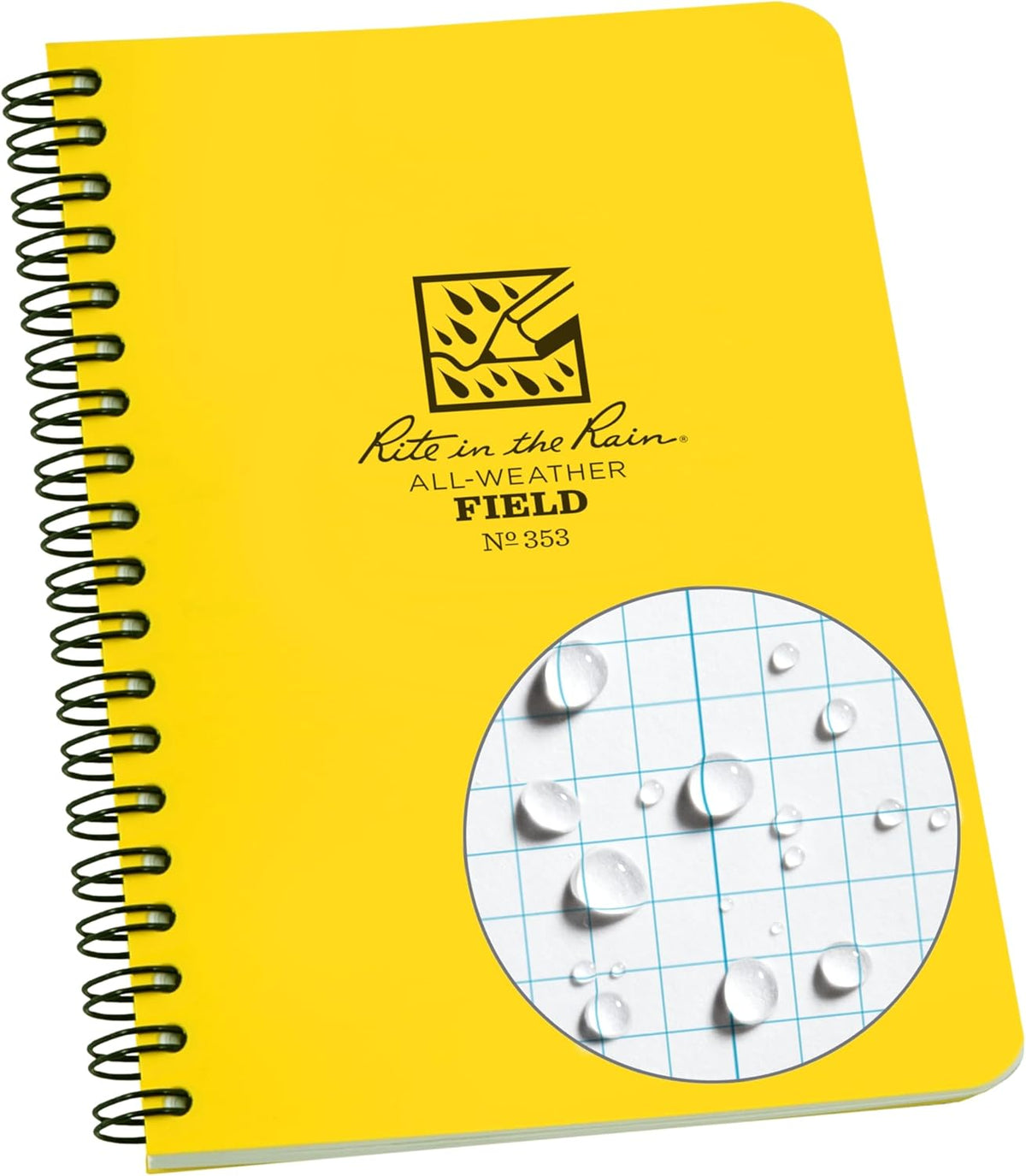 Rite in the Rain Weatherproof Side Spiral Notebook, 4.625" x 7", Tan Cover, Universal Pattern (No. 973T)