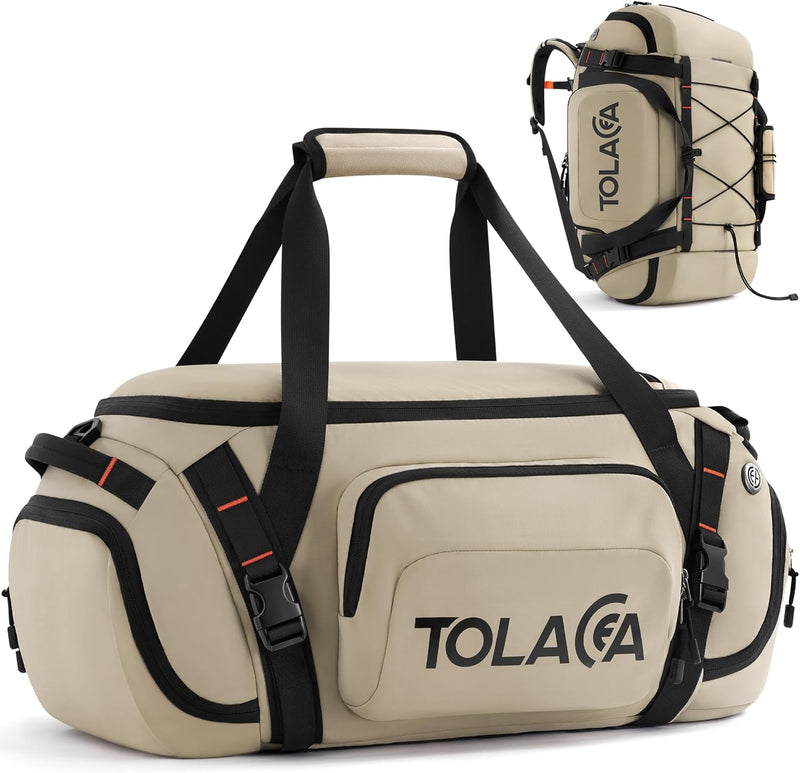 Tolaccea Gym Bag for Men & Women, 40L Duffle Bag Backpack for Travel Sports with Shoe Compartment, Wet Pocket & Extra Laptop Bag for 15.6'', 3-in-1 Sport Workout Duffel Carry On for Airplane (Navy)