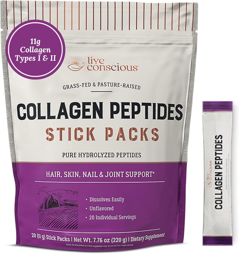 Collagen Peptides Powder - Naturally-Sourced Hydrolyzed Collagen Powder - Hair, Skin, Nail, and Joint Support - Type I & III Grass-Fed Collagen Supplements for Women and Men - 41 Servings - 16oz