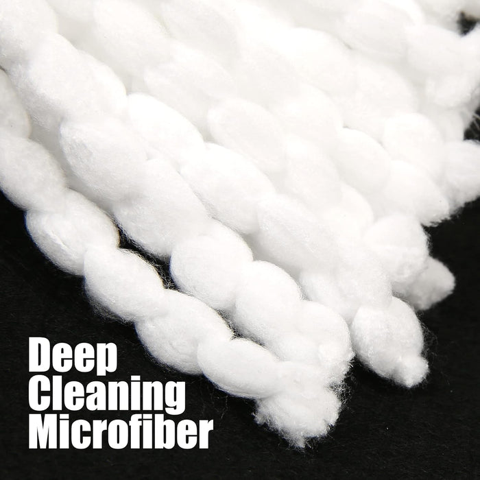 Mop Head Replacement for Ocedar: Spin Mop Heads Refill Compatible with O Cedar - 9 Pcs Kit Attachment Included 3 Microfiber Replace Heads, 55" Extended Mop Handle, 1 Mop Base and 1 Floor Scrub Brush