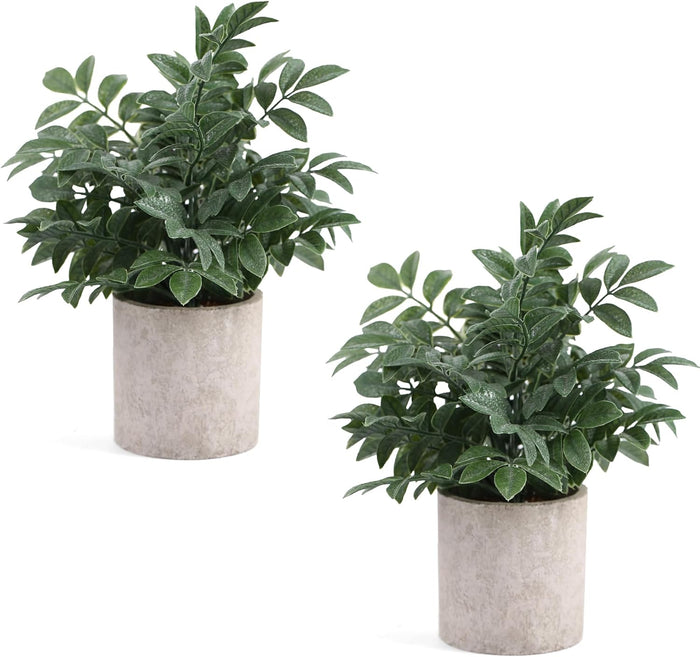 2 Pack Black Fake Eucalyptus Small Fake Plants Potted Artificial Plants for Halloween Decorations Shelf Desk Home Farmhouse Room Coffee Table Bathroom Decor(Black)