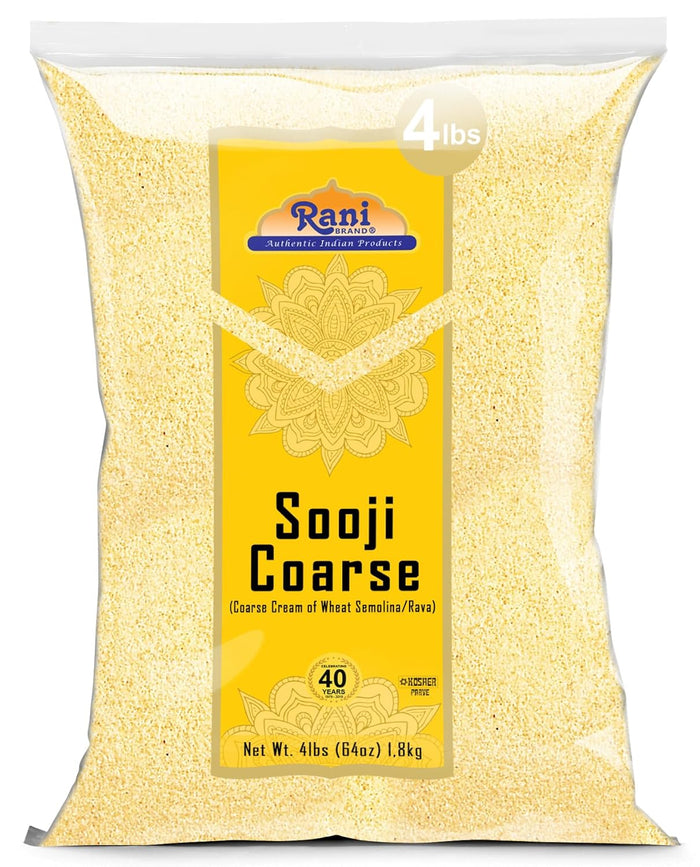 Rani Sooji Fine (Farina, Suji, Rava, Wheat) Flour 32oz (2lbs) 908g ~ All Natural | Vegan | NON-GMO | Kosher | Indian Origin