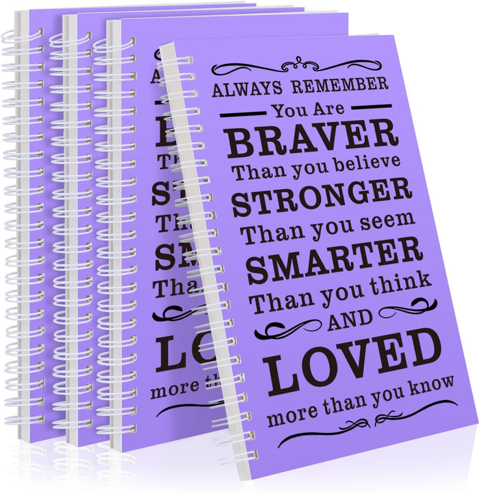 2 Pcs A5 Spiral Notebook,Inspirational Journal,Motivational Journal for Women Men,100 Pages Lined Spiral Journal Notebook College Ruled Daily Diary for School,Travel,Business,Work (Always-Purple)