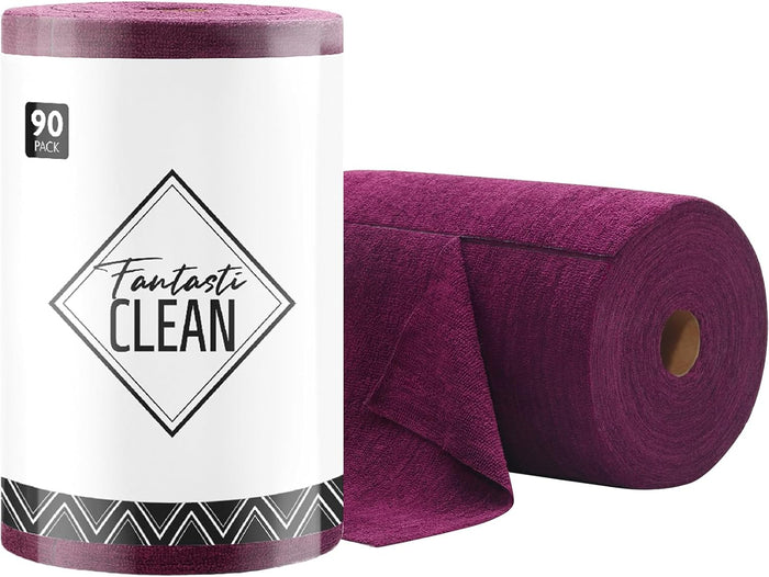 Fantasticlean Microfiber Cleaning Cloth Roll -40 Pack, Tear Away Microfiber Towels, 12" x 12", Reusable, Washable, Scratch Free, Ultra Absorbent for Car, Home Supplies, Shop (TAN)