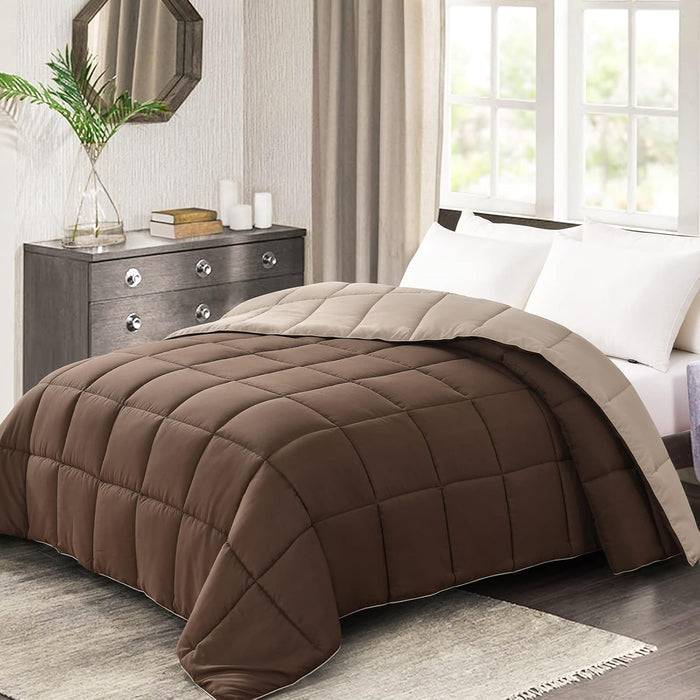 Homelike Moment Comforters Queen Size - Grey Duvet Insert Down Alternative Bed Queen Comforter, Lightweight Bedding Comforters Full Size Quilted Soft All Season Reversible Dark Gray/Light Grey