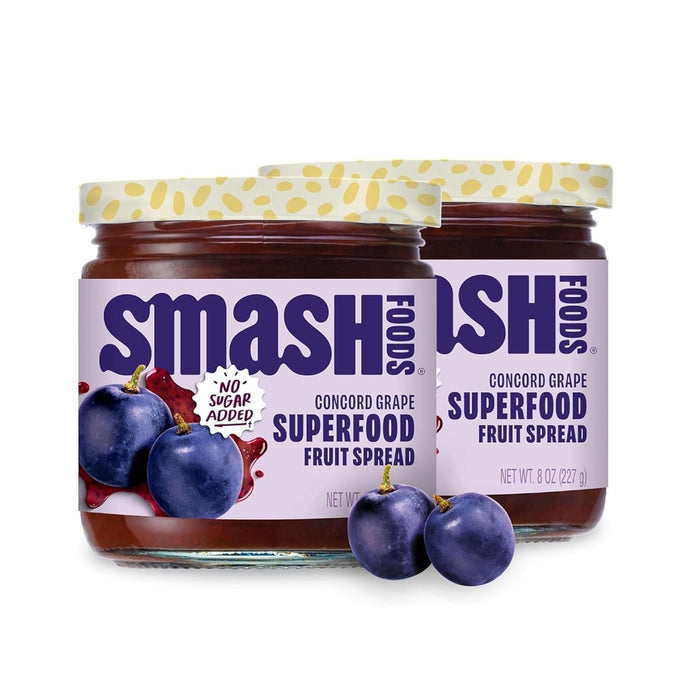 Smash Foods Raspberry Jam | Low-Calorie, No Sugar Added Keto Jam with Upcycled Fruit & Chia Seeds | Vegan, Paleo Superfood Fruit Spread (6 Jars)