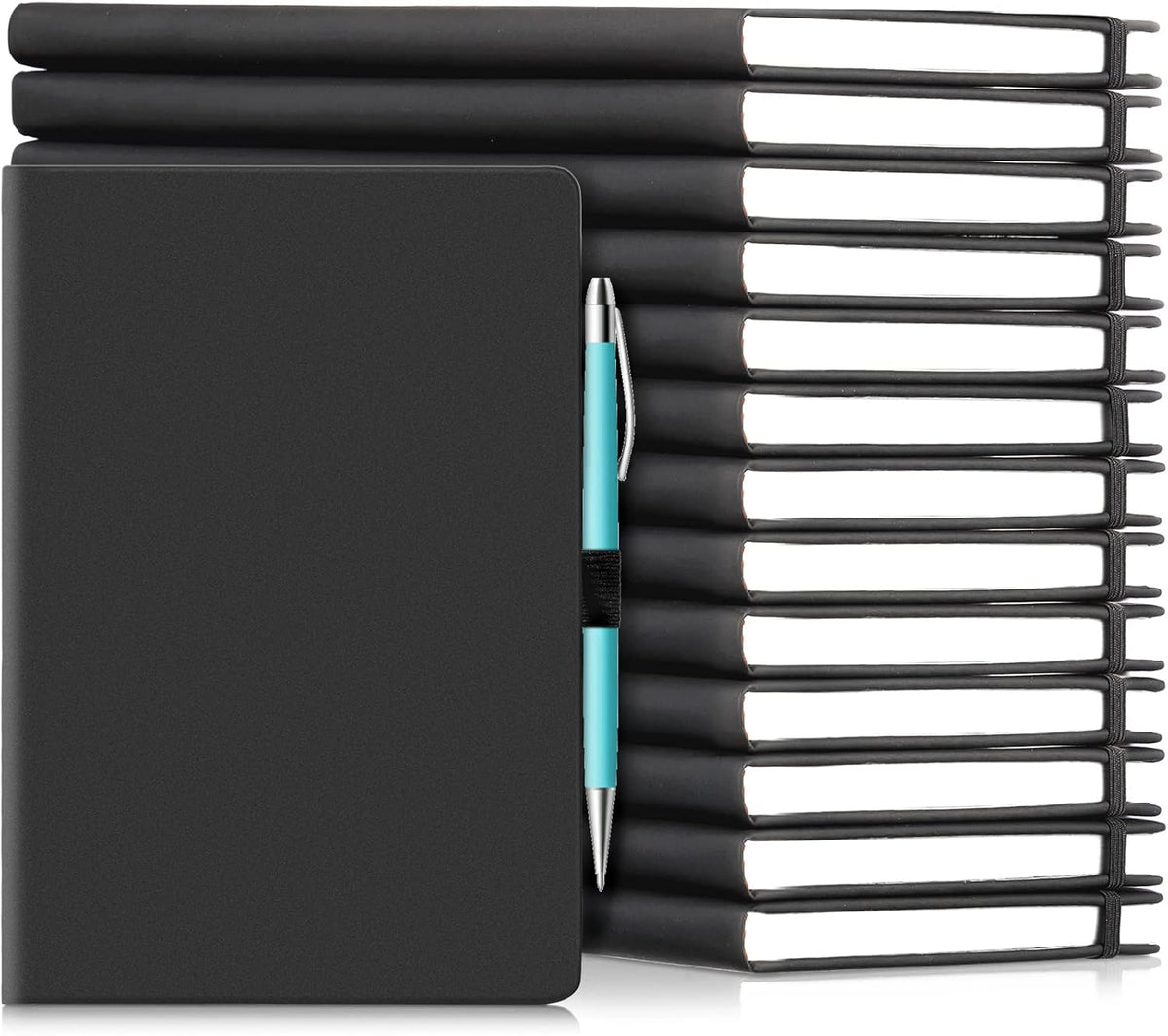 Laumoi 14 Pack Lined Journal Notebooks 5.5 x 8.2 Inch A5 Hardcover Notebook College Ruled Notepad with Pen Holder PU Leather Ruled Lined Journals for School Business Work Writing(Earth Tone)