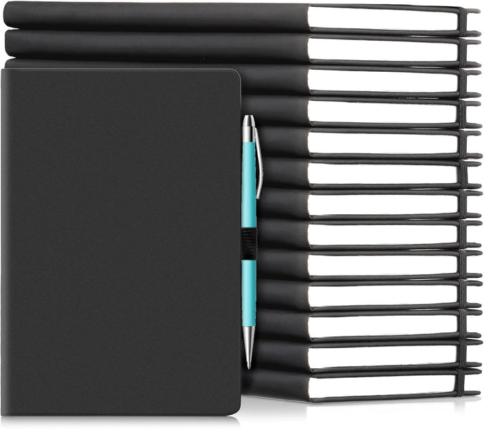 Laumoi 14 Pack Lined Journal Notebooks 5.5 x 8.2 Inch A5 Hardcover Notebook College Ruled Notepad with Pen Holder PU Leather Ruled Lined Journals for School Business Work Writing(Earth Tone)