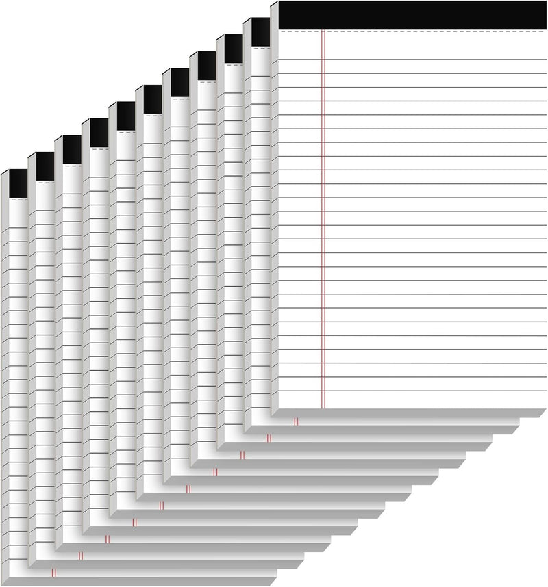 5" x 8" Note Pads 12 Pack of Legal Pads 30 Sheets Notepad College Ruled Small Writing Pads Perforated Pages Paper Pads 80GSM Heavyweight Paper Note Pads for Home, Office, or School