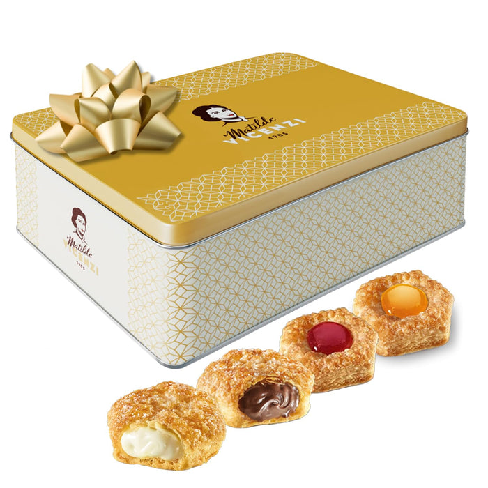 Matilde Vicenzi Millefoglie D'Italia Fine Selection of Italian Pastries - Gourmet Gifts For Thanksgiving, Christmas - Assortment of Vanilla, Apricot, Chocolate, & Raspberry Cookies - 13.76 oz (390g)