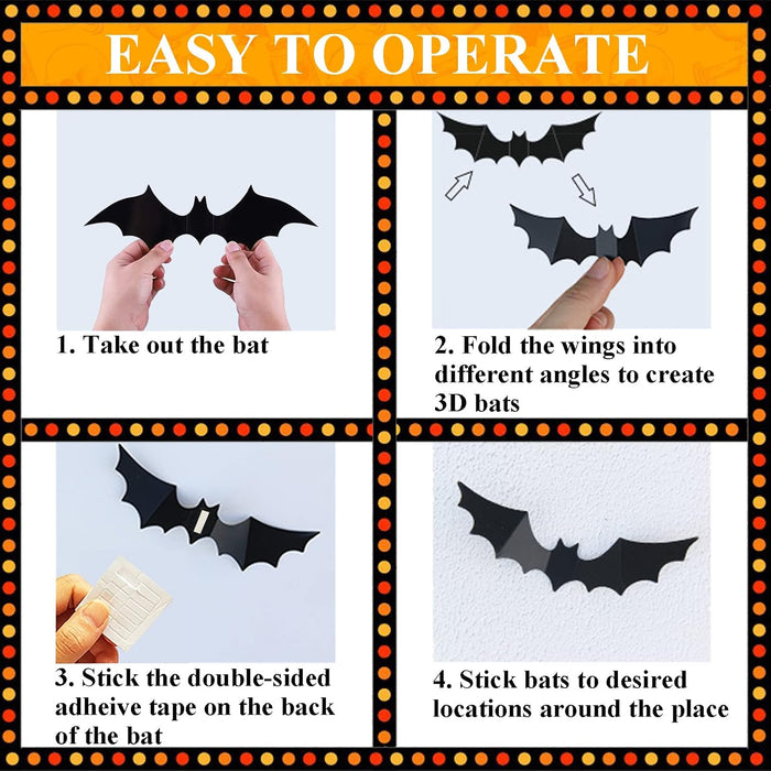 Dokeawo Witch hats 8 Pack Halloween Witches Hat with 108 Feet Hanging Rope & 32Pcs 3D Bats, Hanging Witch Hats Halloween Decor Witches Costume Accessory for Party Favor
