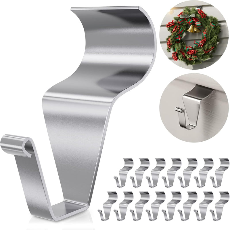 20 Pack Vinyl Siding Hooks, No Hole Siding Hanging Hangers, Heavy-Duty Stainless Steel Vinyl Siding Hanger, Reusable Siding Clips for Hanging Holiday Decorations, Plaques, String Light