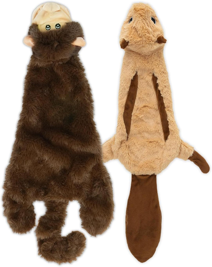 Best Pet Supplies Squeaky Dog Toys with Soft Durable Fabric for Small, Medium and Large Pets Interactive Toy for Indoor Play, Supports Active Biting and Play - 4 Figures, Small