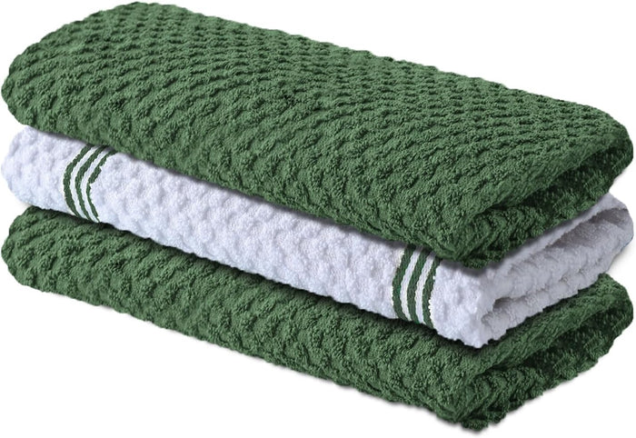 Infinitee Xclusives Premium Dish Cloth 100% Cotton 12 x 12 Inches |Pack of 4| - Ultra Soft Tea Towels - Highly Absorbent Kitchen Rags - Terry Dishcloth for Kitchen and Household Cleaning |Mighty Blue|