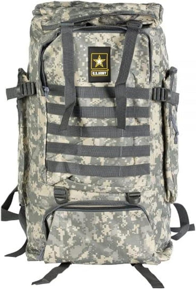 US Army 70L Large Tactical Backpack with Water Bottle Pouch - Military Backpack Molle System Breathable Back Padding - Hiking, Camping & Trekking Backpack for Men & Women (Camo)