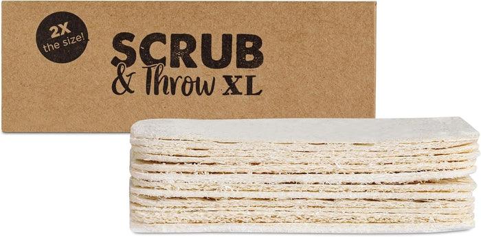 Scrub & Throw Natural Loofah Sponges, Multipurpose Dish Cleaning Tools (Pack of 180) for Kitchen, Bathroom, and Household Use - Non-Scratch
