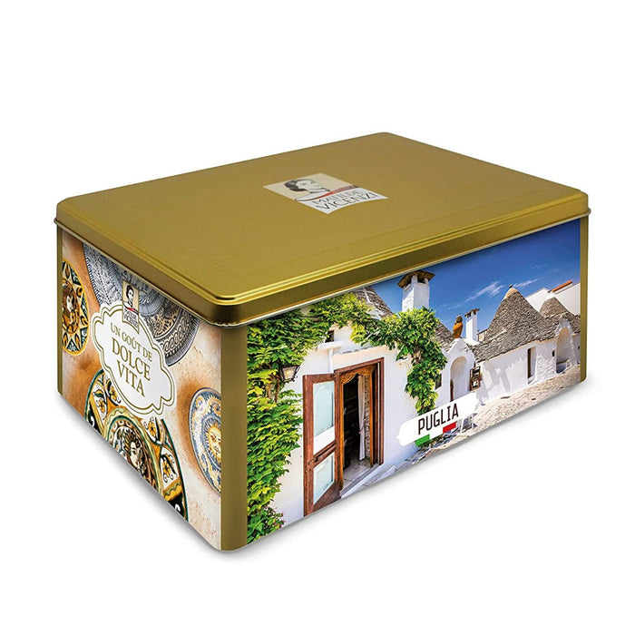 Matilde Vicenzi Verona Cookie Tin - Gourmet Italian Cookies Assortment in Individually Wrapped Trays - Pastries & Bakery Dessert for Christmas Gifts - Assorted Cookies in Italian Design Gift Tin 25.4oz (720g)