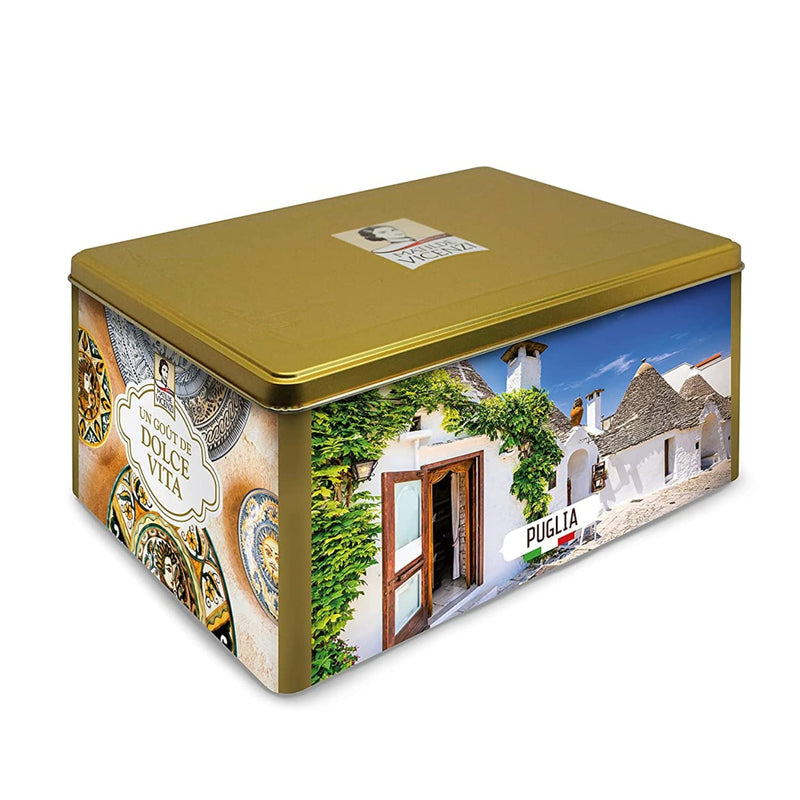 Matilde Vicenzi Verona Cookie Tin - Gourmet Italian Cookies Assortment in Individually Wrapped Trays - Pastries & Bakery Dessert for Christmas Gifts - Assorted Cookies in Italian Design Gift Tin 25.4oz (720g)