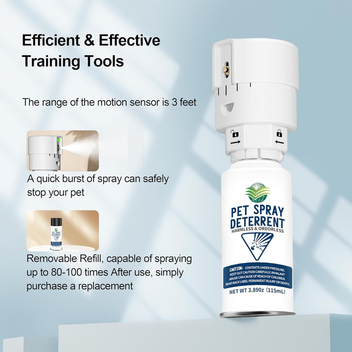 Cat Spray Deterrent System [ 2 Pack ] Cat Deterrent Spray, Motion Activated Pet Deterrent Spray System for Cats & Dogs Odorless Pet Deterrent, Senses Pets Up to 3 Feet Away, Friendly & Safe