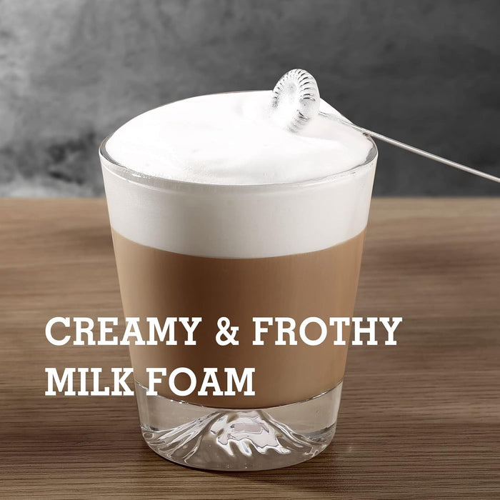 SIMPLETaste Milk Frother Wand Handheld Battery Operated Electric Whisk Foam Maker, Drink Mixer with Stainless Steel Whisk and Stand for Cappuccino, Bulletproof Coffee, Latte
