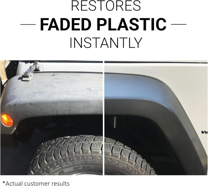 CAR GUYS Plastic Restorer | Bring Plastic, Rubber, and Vinyl Back to Life! | User Friendly Trim Restorer | Safe Auto Detailing Supplies | 8 Oz Kit with Foam Applicator
