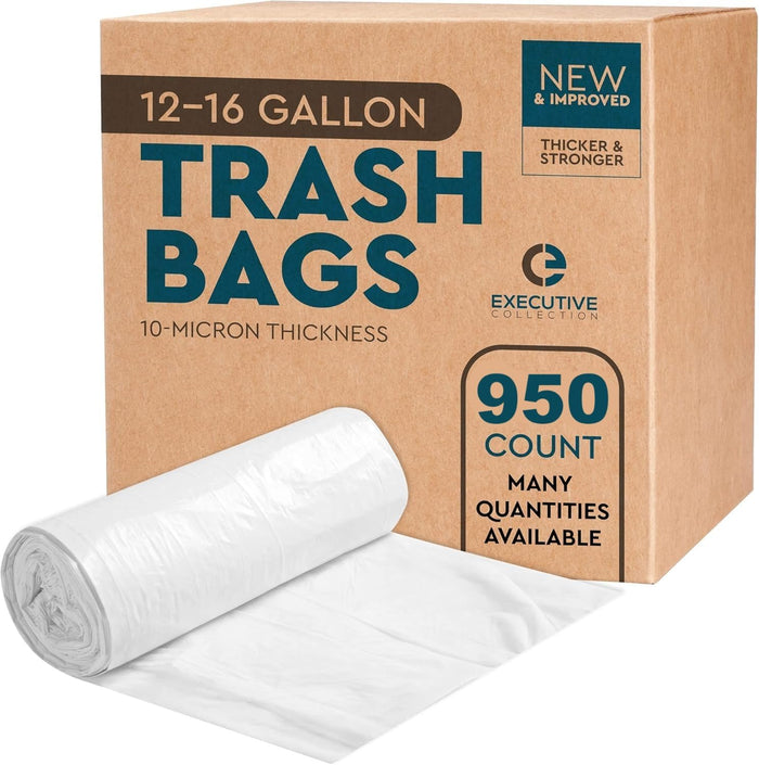 12 to 16 Gallon Trash Bags - 950 Count - 24" x 33" Clear Plastic Garbage Bags Tall Can Liners for Home & Office - Household Items Cleaning Products, Kitchen Supplies - 13 Gallon Trash Bag, 15 Gallon