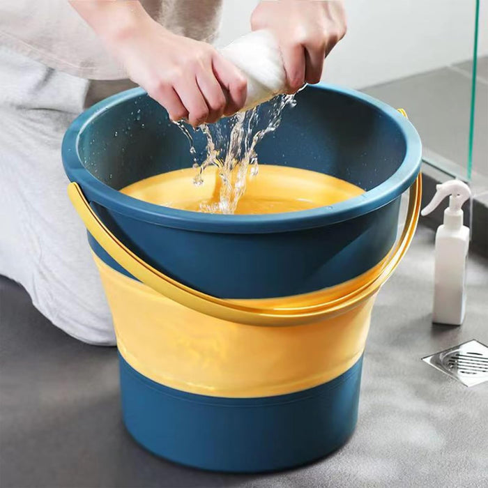 Collapsible Bucket 1.3 Gallon/5L Small Plastic Buckets Household Cleaning Mop Buckets Foldable Water Bucket for Car Wash Fishing Camping Beach (Blue)