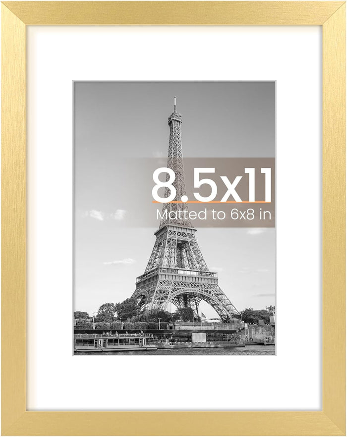upsimples 8x10 Picture Frame, Display Pictures 5x7 with Mat or 8x10 Without Mat, Wall Hanging Photo Frame, Black, 1 Pack