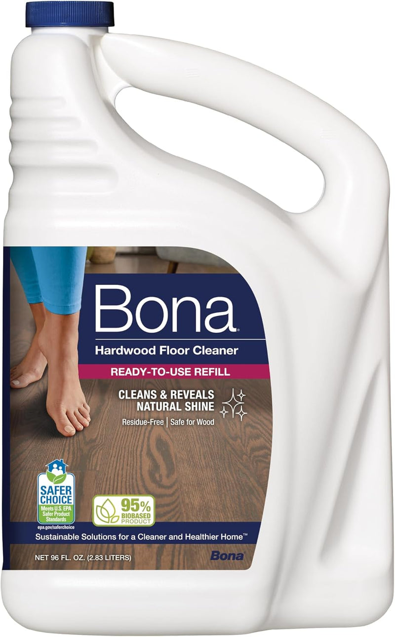 Bona Hardwood Floor Cleaner Refill - 128 fl oz - Unscented - Refill for Bona Spray Mops and Spray Bottles - Residue-Free Floor Cleaning Solution for Wood Floors