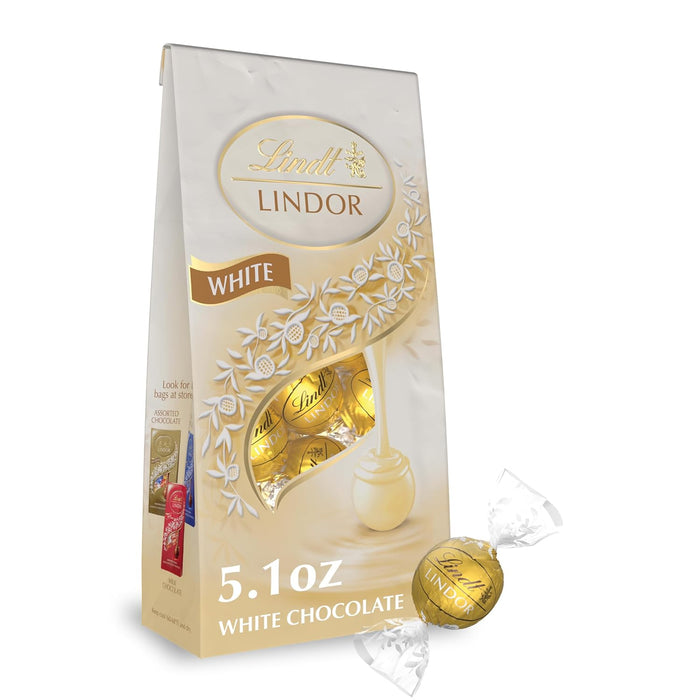 Lindt LINDOR White Chocolate Candy Truffles, White Chocolate Candy with Smooth, Melting Truffle Center, 50.8 oz., 120 Count