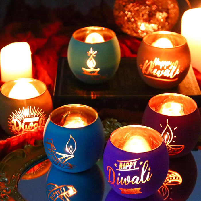 Halloween Table Decor Set of 6, Jack O Lanterns Black Glass Votive Tealight Candle Holders, Halloween Decorations Indoor Party Mantel Coffe Table Centerpiece Decor