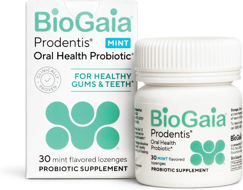 BioGaia Prodentis | Oral Probiotics | Promotes Healthy Gums & Teeth | Defends Against Bad Breath & Dental Problems | Improves Oral Health | Apple Flavored Dental Probiotic Lozenge