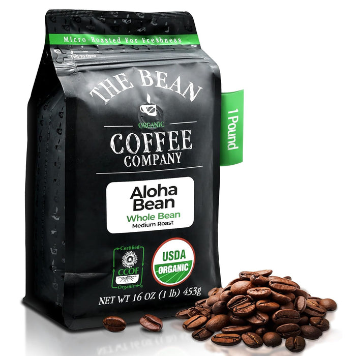 The Bean Organic Coffee Company Mocha Java, Medium Roast, Whole Bean Coffee, 16-Ounce Bags (Pack of 2)