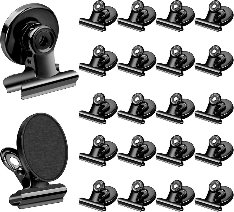 VNDUEEY 20 Pack Fridge Magnets Refrigerator Magnets Strong Magnetic Clips, Magnet Clips Heavy Duty, Whiteboard Magnet Magnetic Paper Clips for Home, School, Office, Teaching, Locker (Silver)