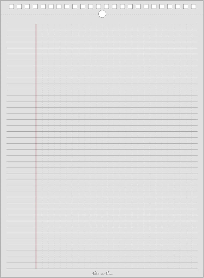 Rite in the Rain Weatherproof Legal Pad, 8.5" x 11", Gray Cover, Legal Pattern (No. LP785)