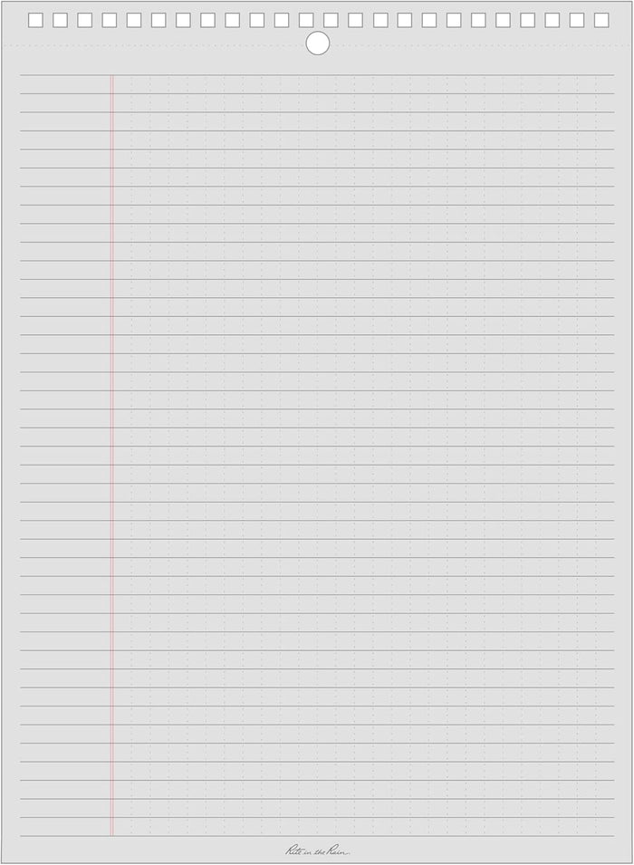 Rite in the Rain Weatherproof Legal Pad, 8.5" x 11", Gray Cover, Legal Pattern (No. LP785)