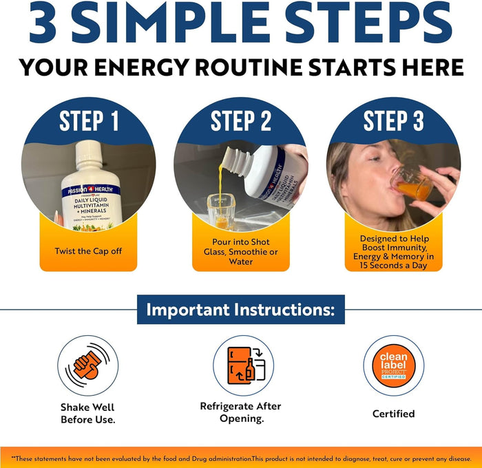 Mega Liquid Multivitamins, Trace Minerals, Amino Acids, Turmeric for Adults, Men, Women, Teens, Kids, Non-GMO, No Soy, No Dairy