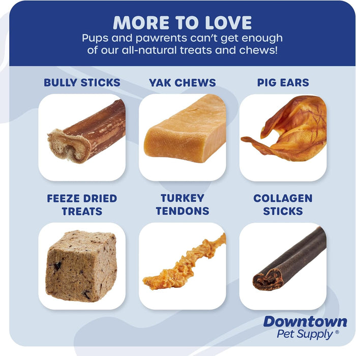 Downtown Pet Supply USA Sourced Bully Sticks for Dogs - Grass-fed Beef Chews, Low-Odor & Rawhide-Free, Long Lasting Dog Treats for Heavy Chewers - Healthy, Safe & Delicious Chews (6" 15 Pack)