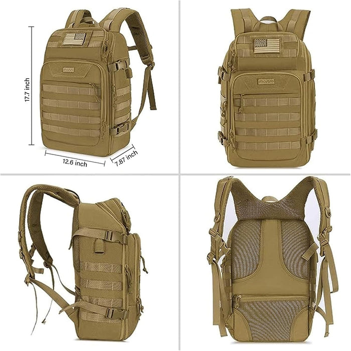 MOSISO 30L Military Tactical Backpack for Men, Army Backpack Military Daypack 3 Day Assault Pack Hiking Rucksack Bug Out Bag, Khaki