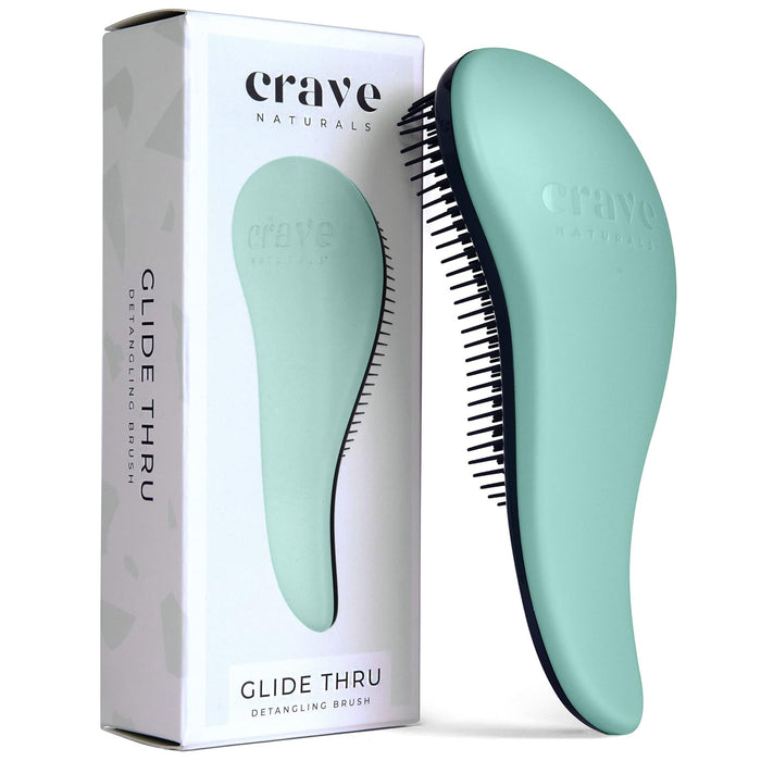 Crave Naturals Glide Thru Hair Brush - Detangler Brush for Curly, Straight, Wet or Dry Hair - Gentle Detangling Brushes for Adults, Kids, Toddlers - Hair Accessories for Women, 7.5x3 - Pink